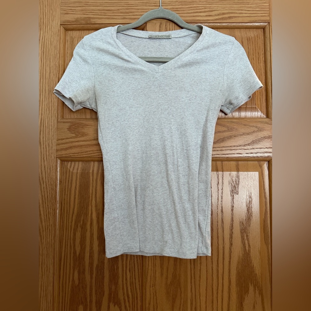 Ribbed tan T-Shirt
